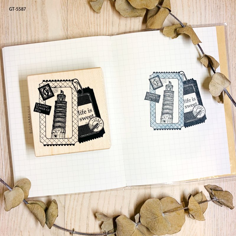 枫木印章-比萨斜塔创意票券 GT-5587 - 印章/印台 - 木头 