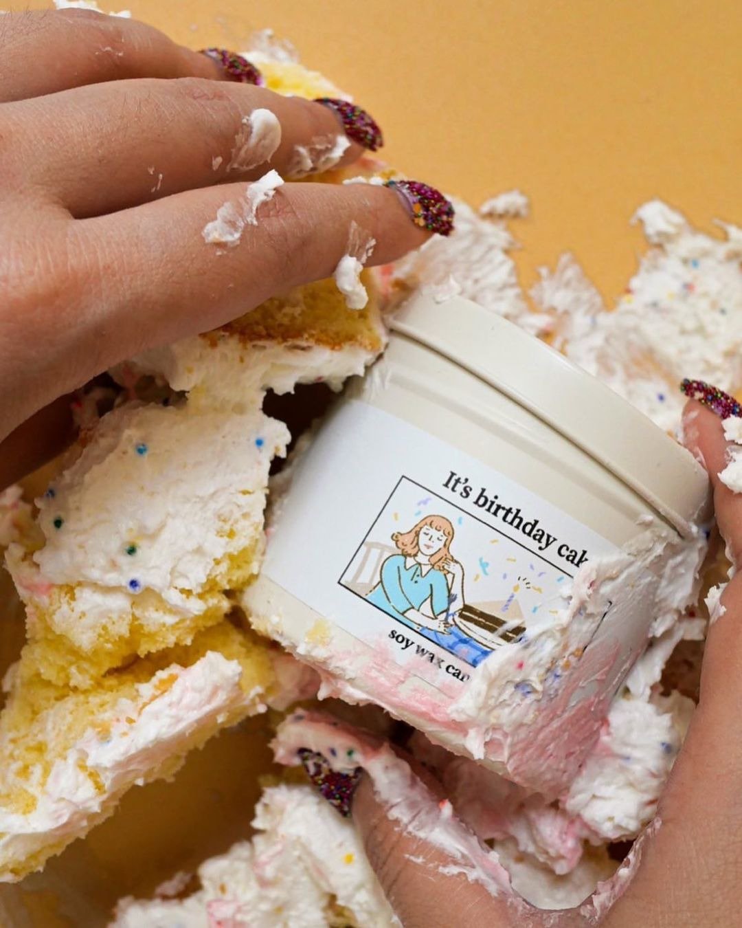 summerstuffmarine - It's birthday cake soy wax candles (180g) - 蜡烛/烛台 - 精油 