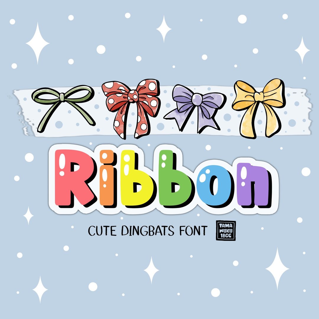 Ribbon OTF Dingbats 字体 - 字体设计 - 其他材质 