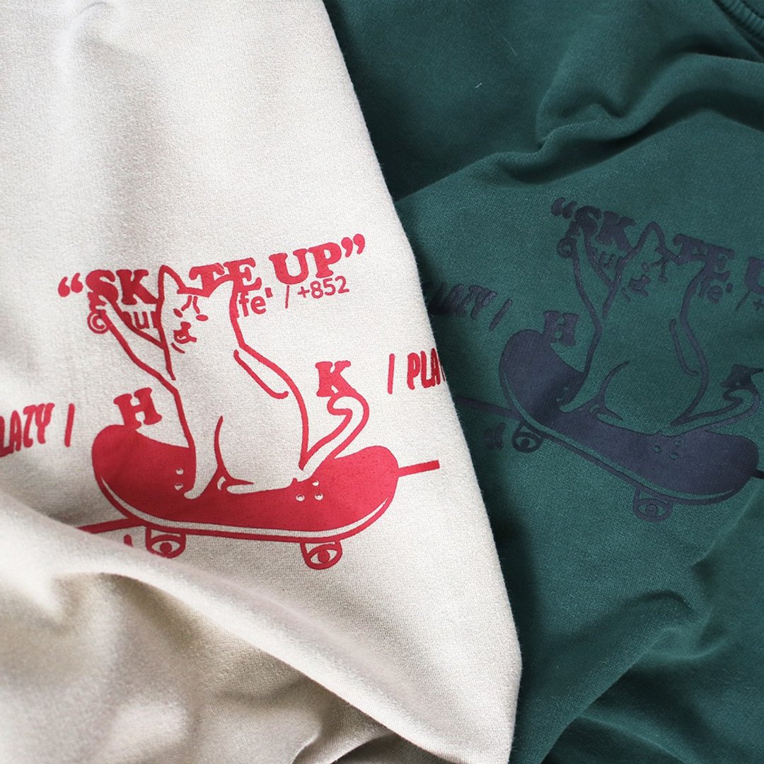香港品牌 洗水做旧OVERSIZE 长袖Pocket Tee - 中性连帽卫衣/T 恤 - 棉 多色