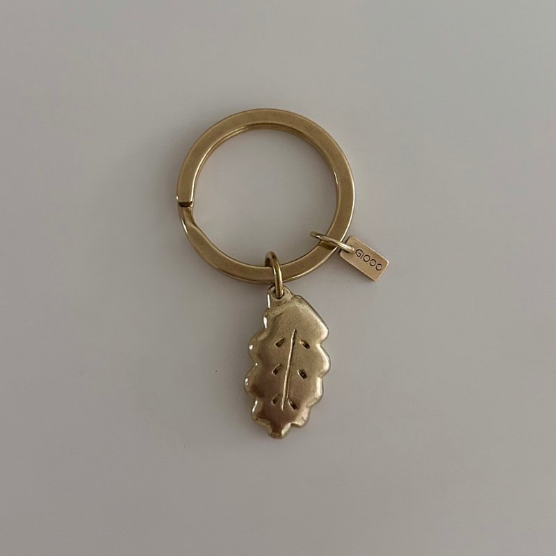 森林小物—柔毛栎 黄铜钥匙圈吊饰 - 吊饰 - 铜/黄铜 