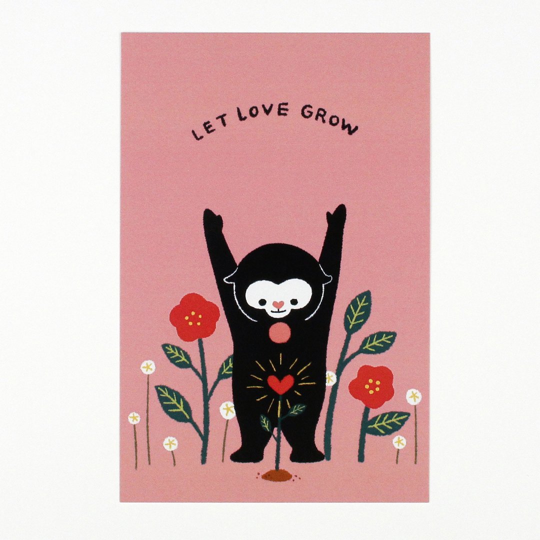 Halabala - Let Love Grow 明信片 - 贴纸 - 纸 粉红色