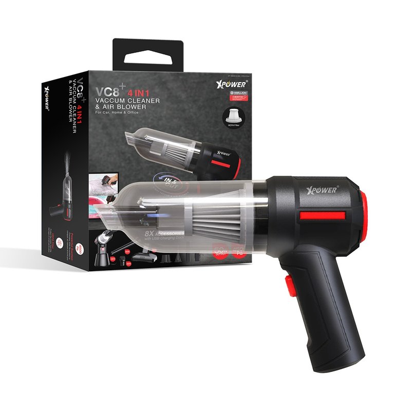 XPower VC8+3合1迷你充电吸尘机+电泵+抽真空 - 其他 - 其他金属 黑色