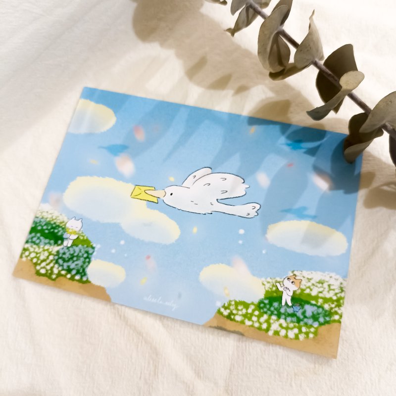 明信片 蒲公英的信 - 卡片/明信片 - 纸 蓝色