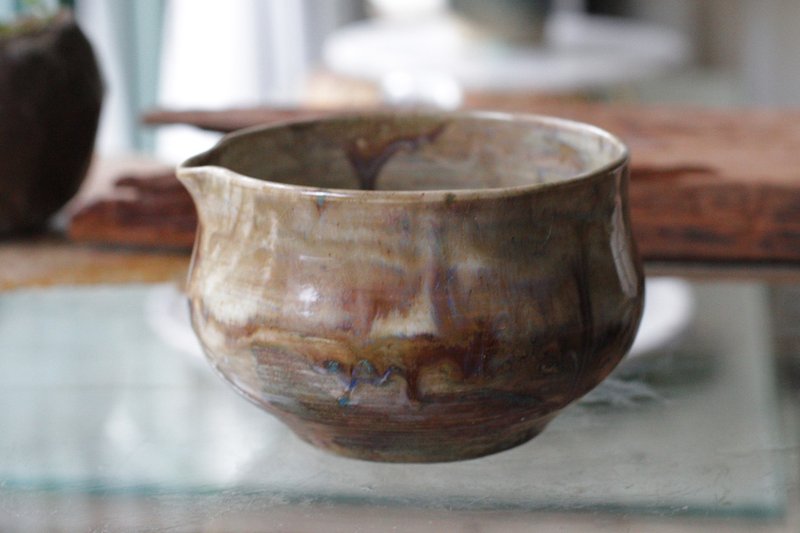 手拉坏油画风系列敦煌佛窟感陶碗/茶海/片口 - 茶具/茶杯 - 陶 咖啡色