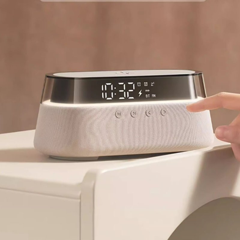 【免运】几光 蓝牙音箱床头夜灯无线充电智能闹钟圣诞礼物SA1 - 其他 - 其他材质 卡其色