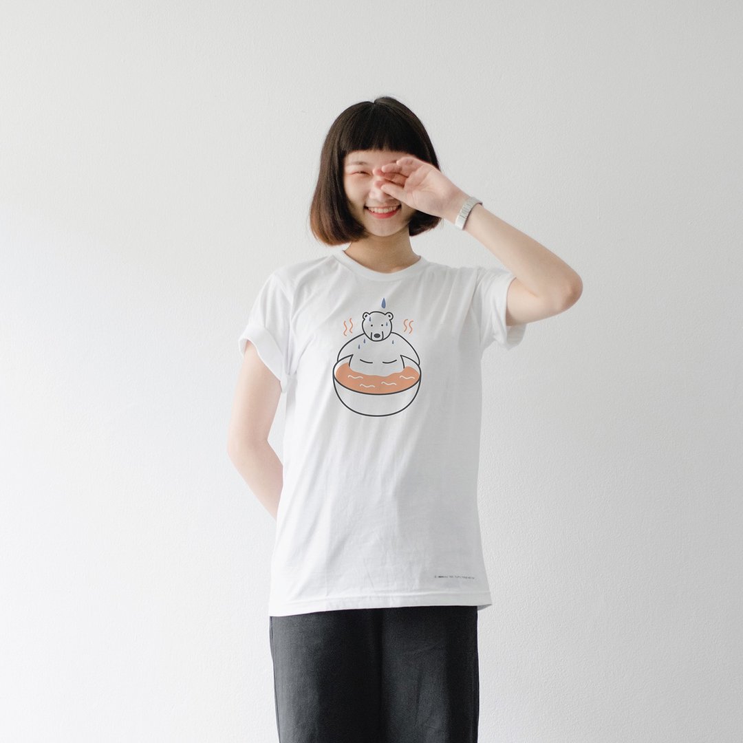 LET'S RELAX, Changeable color t-shirt (White) - 中性连帽卫衣/T 恤 - 棉．麻 白色