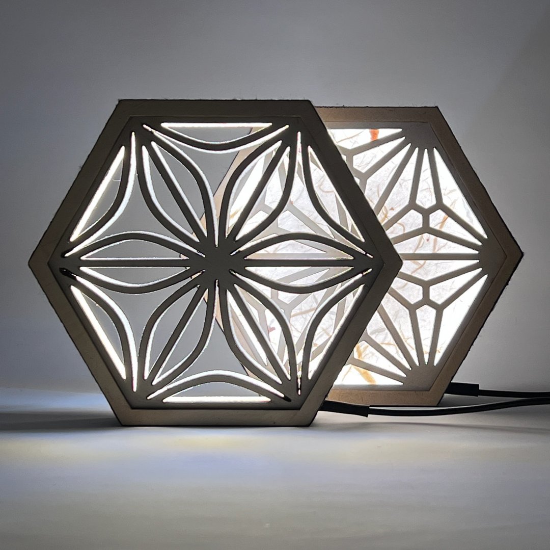 透华灯 (麻叶)  panel lighting - 灯具/灯饰 - 木头 咖啡色