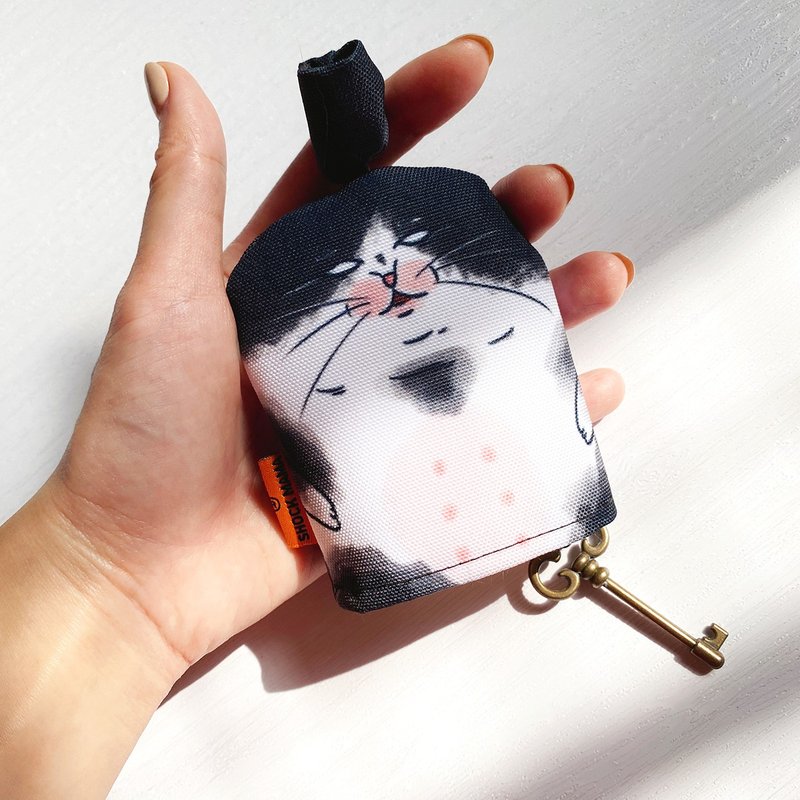 蛋定猫猫 钥匙收纳包 钥匙包 防泼水 - 钥匙链/钥匙包 - 聚酯纤维 黑色