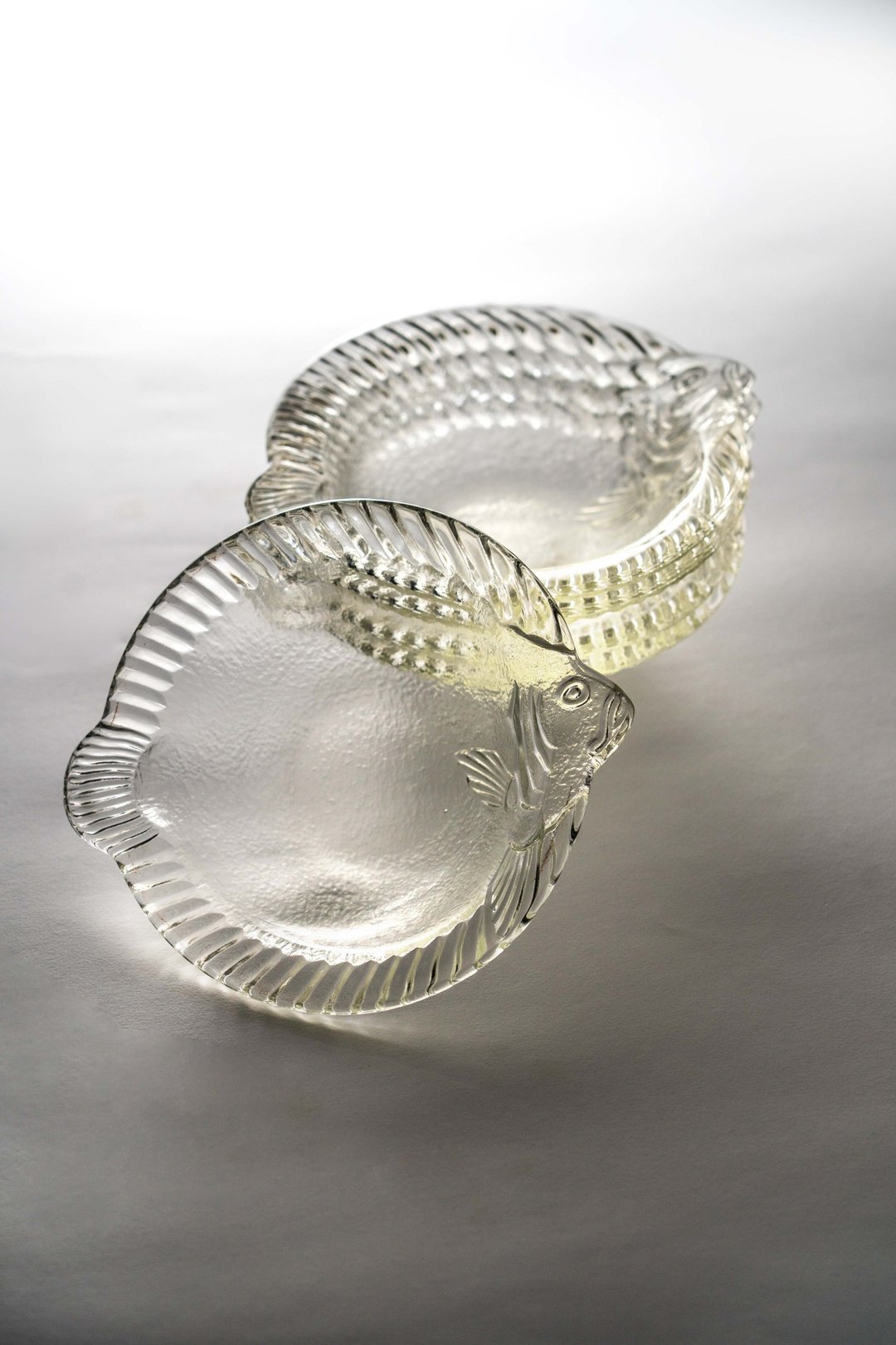 日本制 Soga Glass 比目鱼 14 厘米沙拉点心碗 中古优品 台湾包邮 - 盘子/餐盘/盘架 - 玻璃 透明