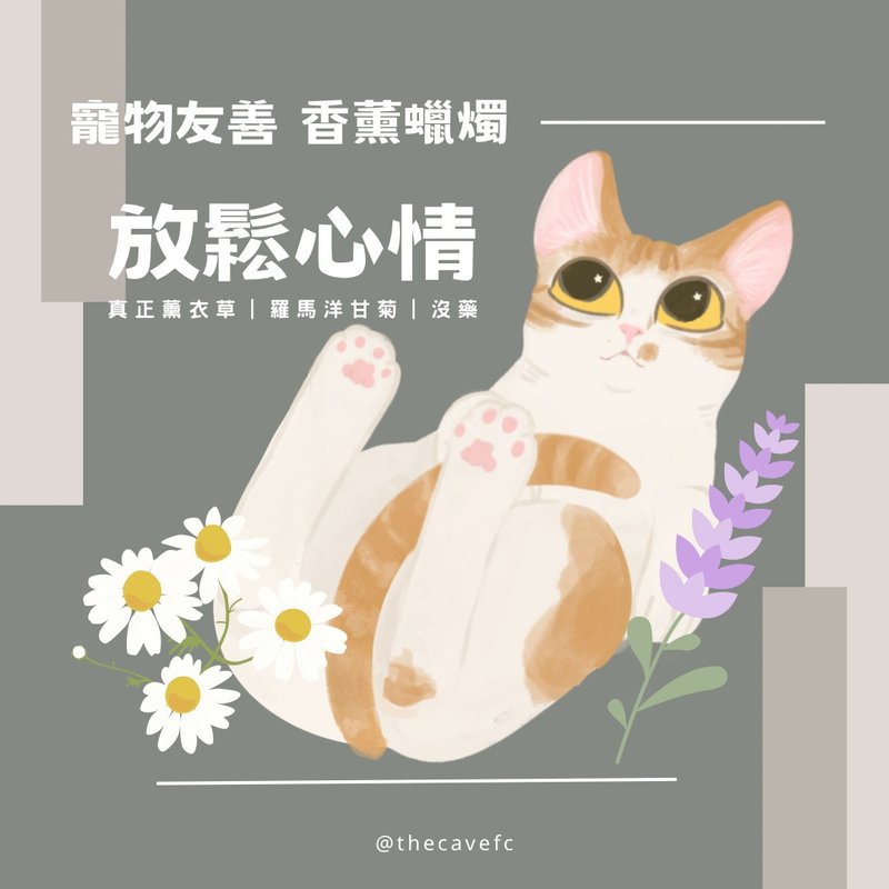 壹。放松心情 | 纯天然白蜂蜜蜡烛 | 猫狗适用 (35g) - 蜡烛/烛台 - 玻璃 