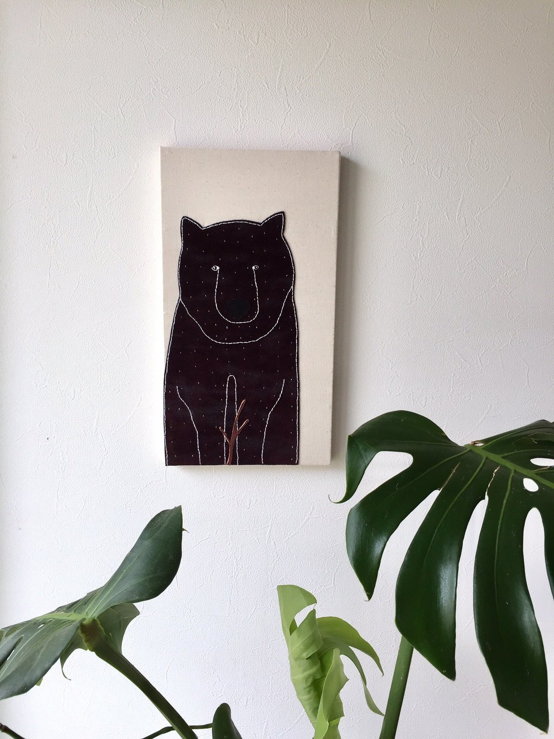 Fabric panel Ladanov twig - 海报/装饰画/版画 - 棉 白色