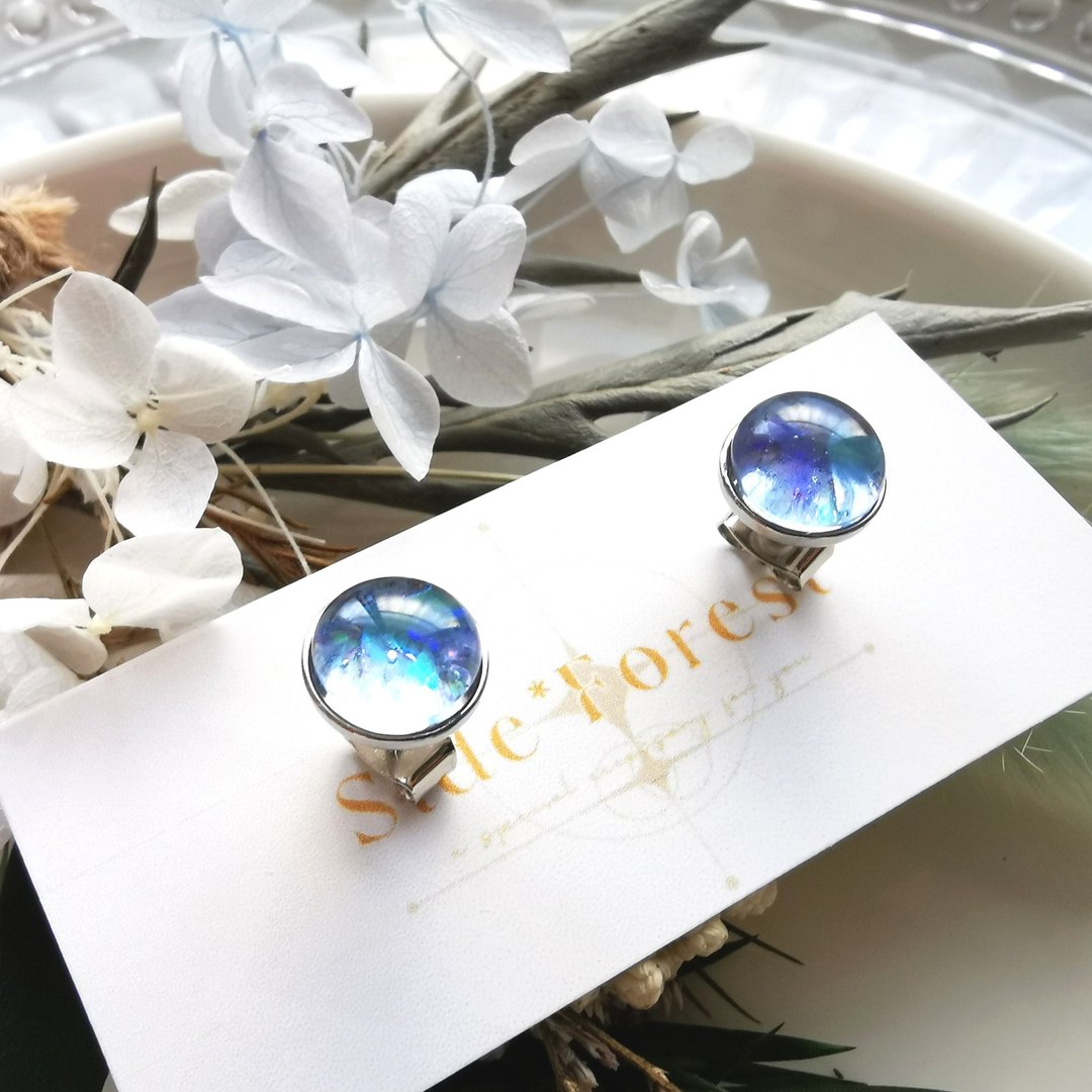 Starlight Earrings NS Self-made Glass - 耳环/耳夹 - 玻璃 红色