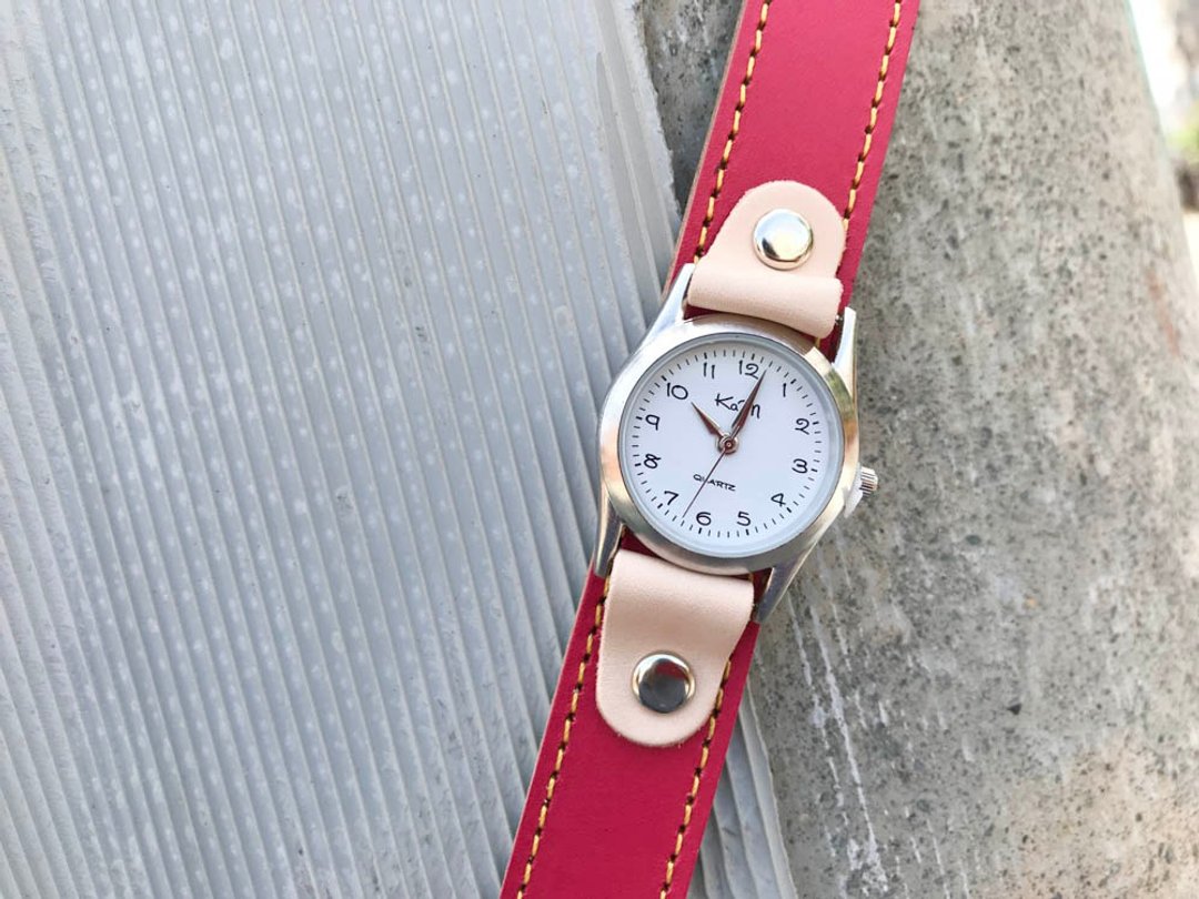 STITCH Unique mixed color stitch run watch unisex SRW-RGW-YS - 女表 - 真皮 红色