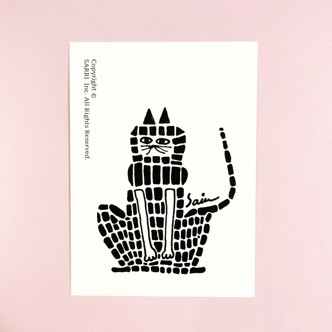 明信片 生日卡 生日  着色 插画  卡片 万用卡  台湾 postcard 猫 - 卡片/明信片 - 纸 粉红色