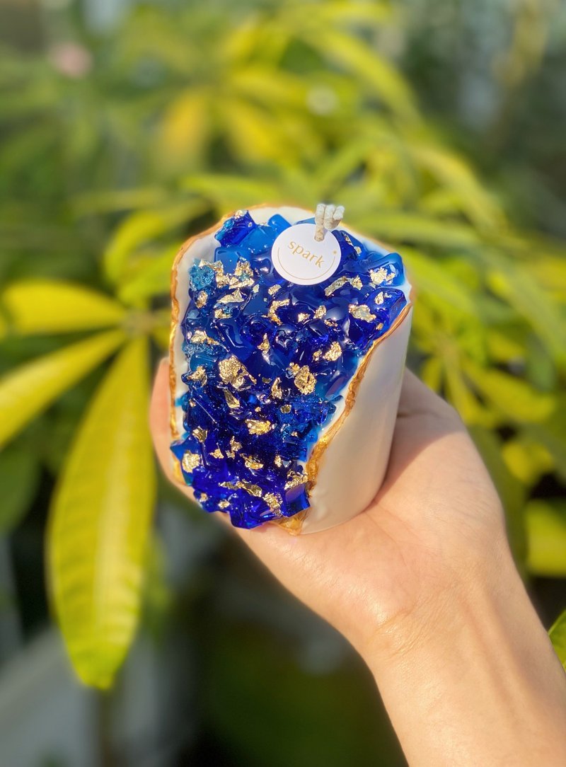 水晶洞蜡烛  |  手工香氛蜡烛 - 蜡烛/烛台 - 蜡 蓝色