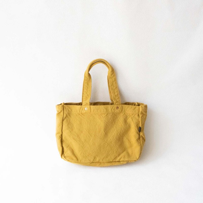 拉链托特包【芥末黄】(VC-23) - 手提包/手提袋 - 棉．麻 橘色