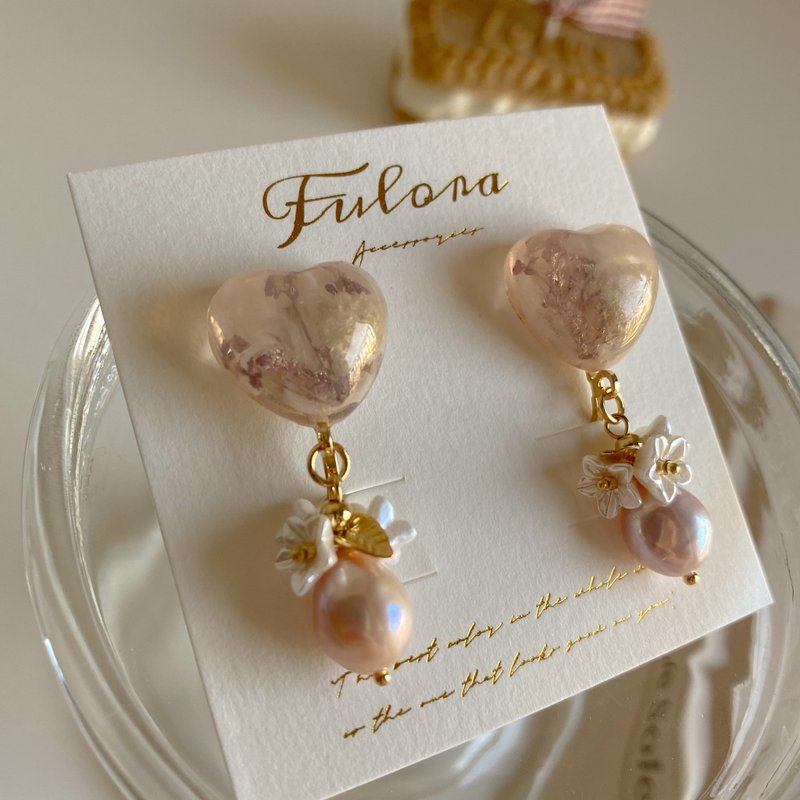 | 温柔甜心 | 耳环 - 耳环/耳夹 - 植物．花 蓝色