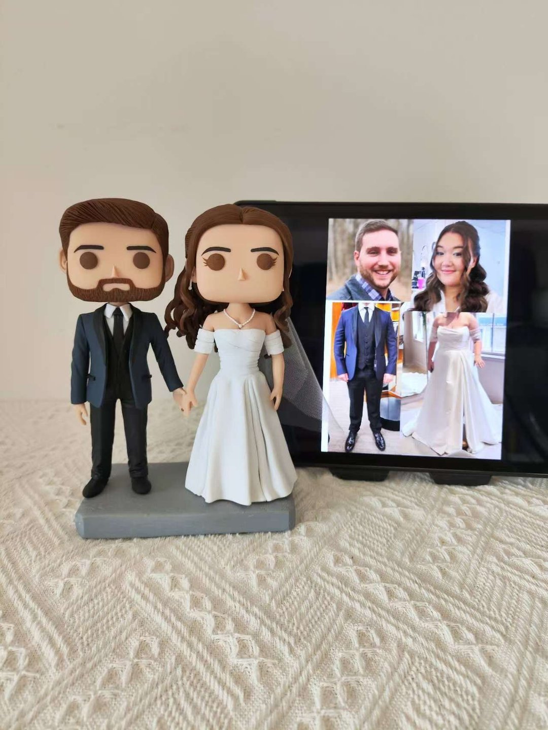 纯手工定制美国Funko Pop 自画像公仔情侣父母夫妻结婚周年礼物 - 玩偶/公仔 - 粘土 多色