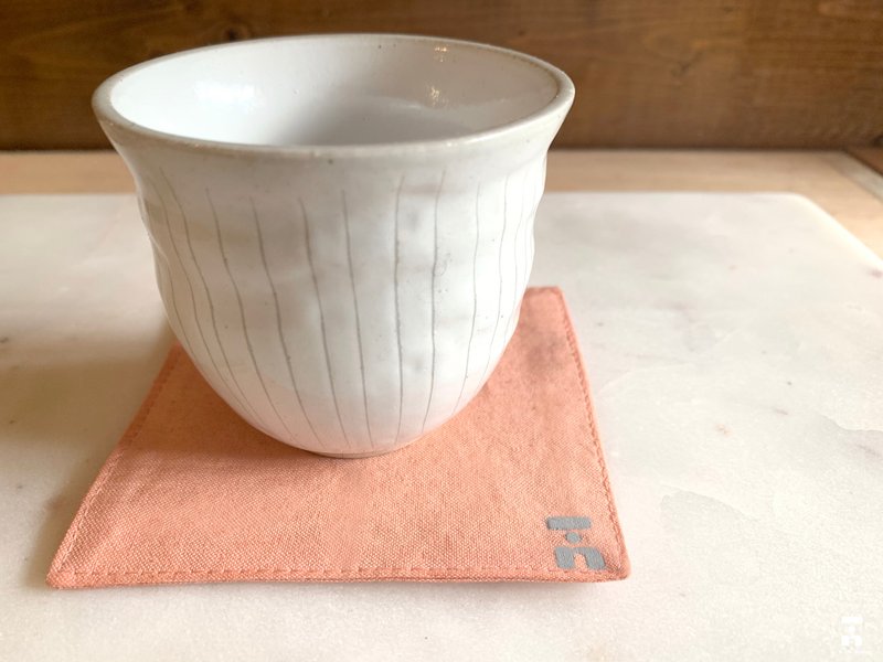 有机棉天然染杯垫(茜草)(单入组/多入优惠组) Organic Cotton - 杯垫 - 棉．麻 粉红色