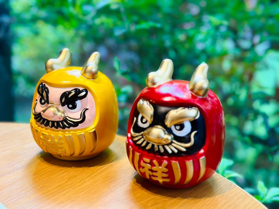 祥龙 达摩 祈愿招福不倒翁存钱筒(2入) 龙开运 龙必胜 - 摆饰 - 陶 黄色