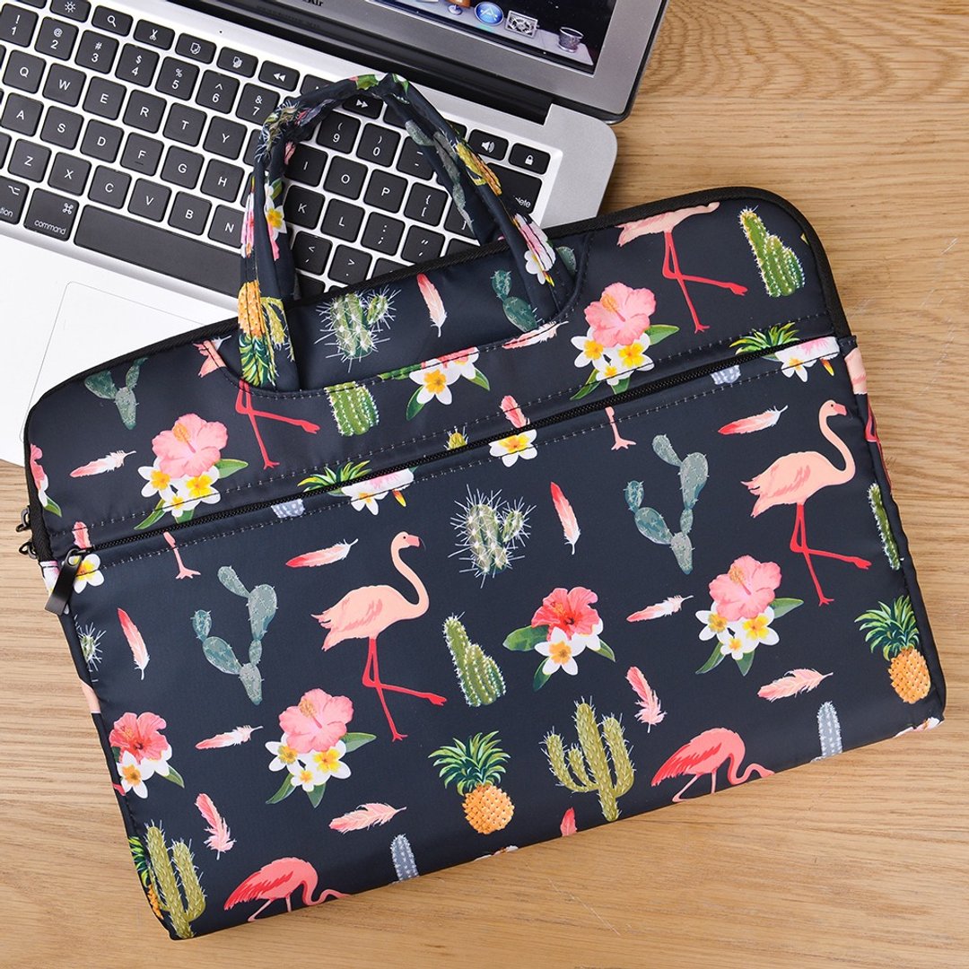 手提火烈鸟电脑包/笔电包 for Macbook/Asus/Lenovo13-15.6寸 - 电脑包 - 聚酯纤维 黑色