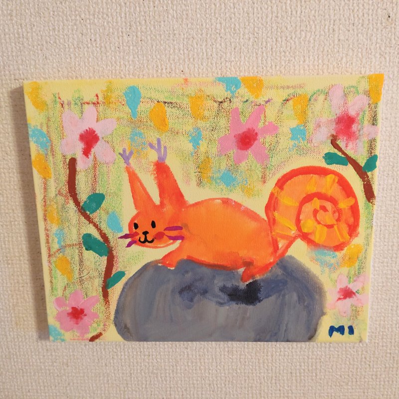 Painting flower lover-loving squirrel - 海报/装饰画/版画 - 其他材质 