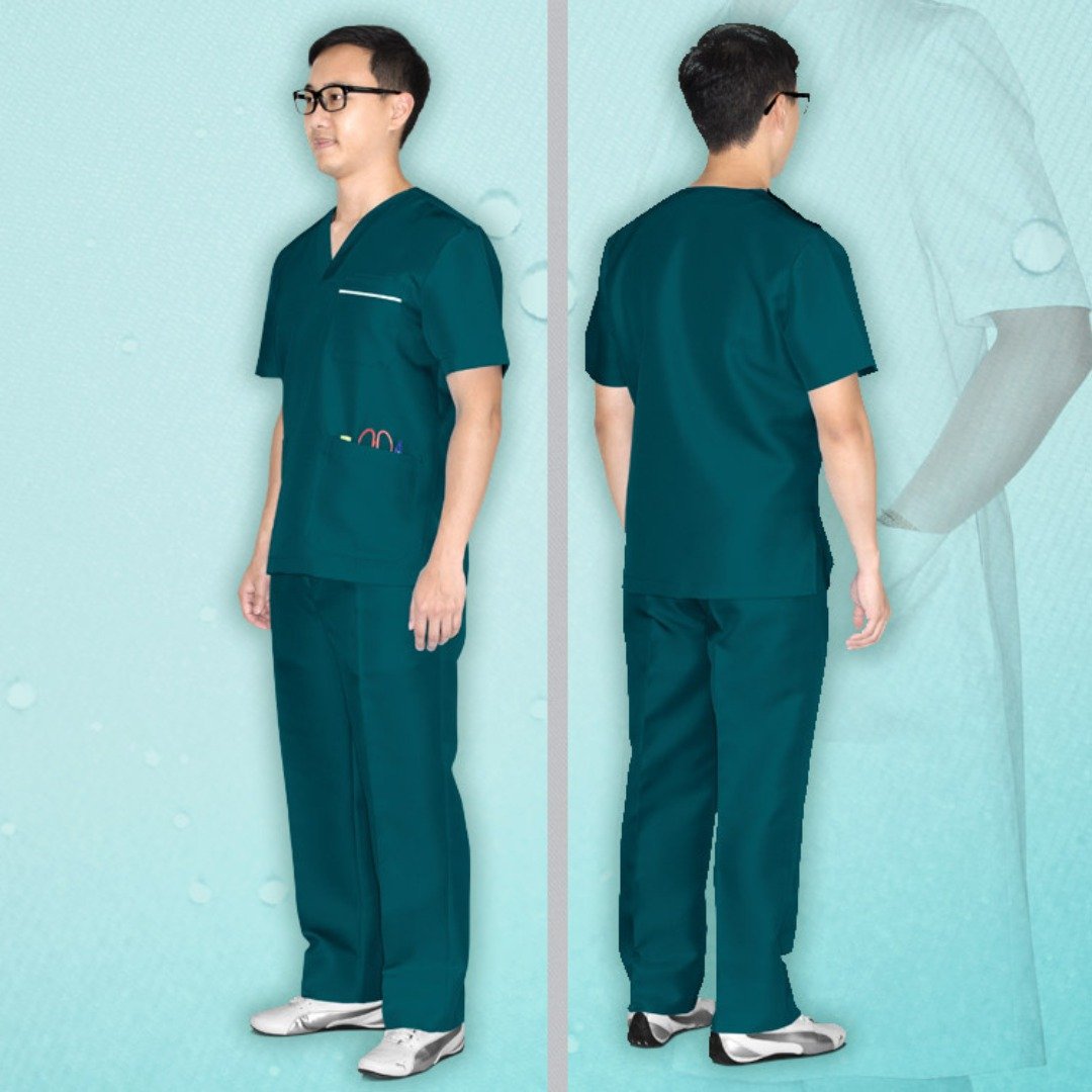 多色纳米抗菌手术服牙医服护士护理员短袖上衣医美诊所制服NM6118 - 男装上衣/T 恤 - 聚酯纤维 多色