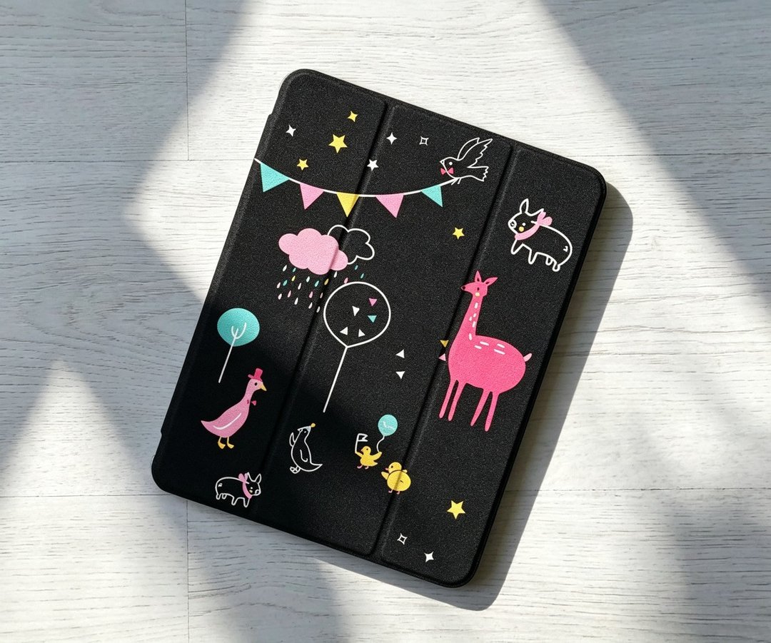 生日礼物定制加名 动物派对 iPad 保护套 10 代 Air 5 mini 6 Pro - 平板/电脑保护壳 - 塑料 多色