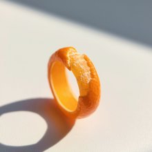 半裸橘子系列*原创软陶手工戒指仿真橘子个性小众