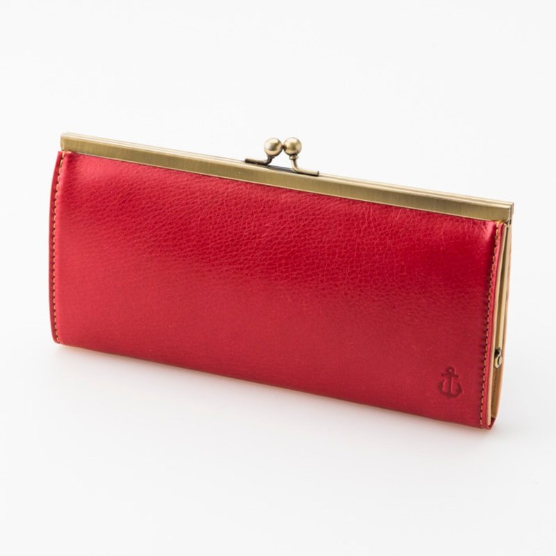 Hokkaido cowhide wallet Gamaguchi type red red -MADE IN Kobe- - 皮夹/钱包 - 真皮 红色