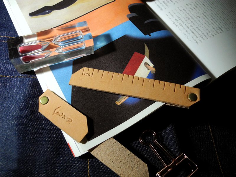 真·皮尺 / 手帐尺·书签(可免费加英文名) - 笔记本/手帐 - 真皮 咖啡色