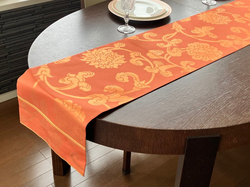 西阵织 和服腰带 桌饰长巾 NTR007 - 餐垫/桌巾 - 丝．绢 橘色