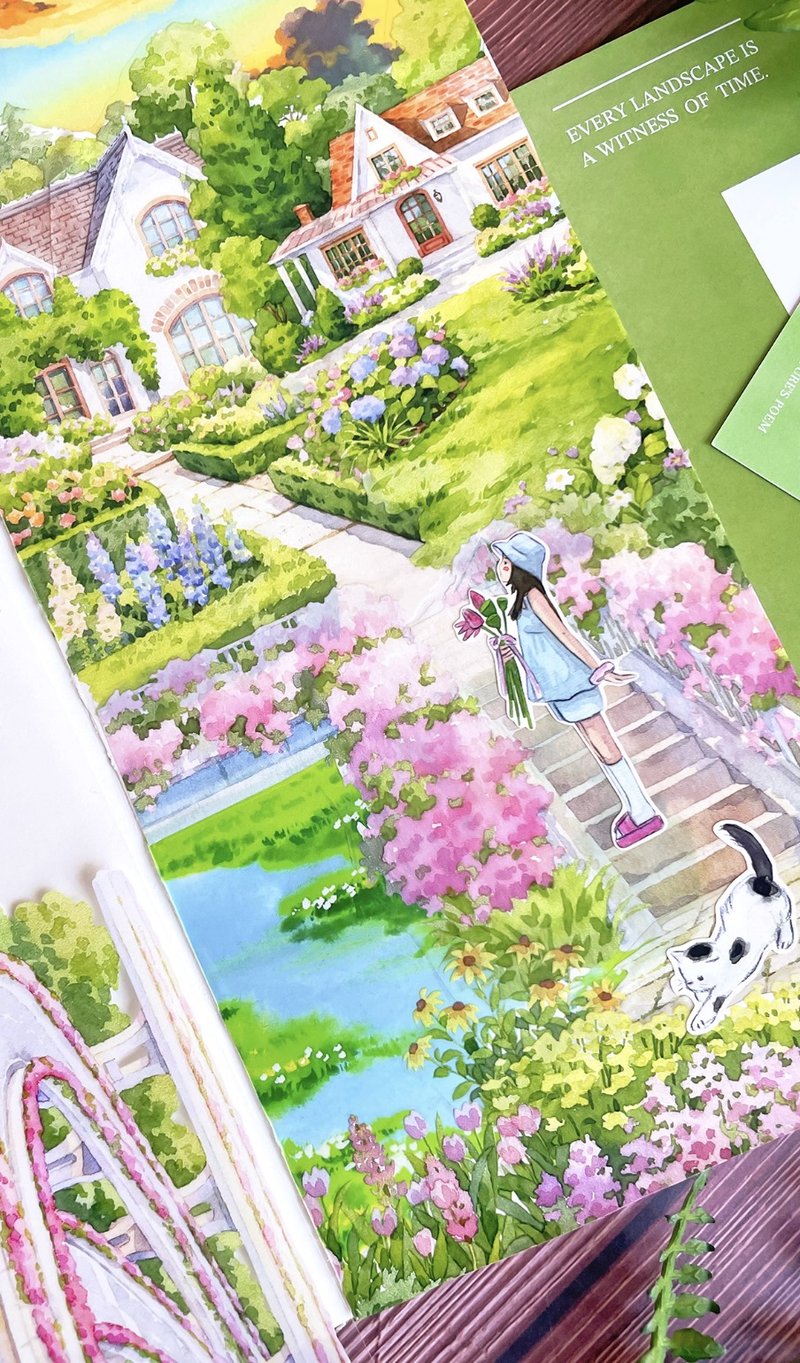 花间悬廊 立体的な構造感 歩道の風景 水彩風景 PET 和紙膠帶 - 纸胶带 - 其他材质 多色