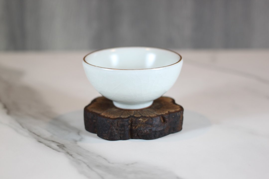 【教师节礼物】月白汝窑 紫口开片 圆满茶杯 名家叶敏祥作品 - 茶具/茶杯 - 陶 