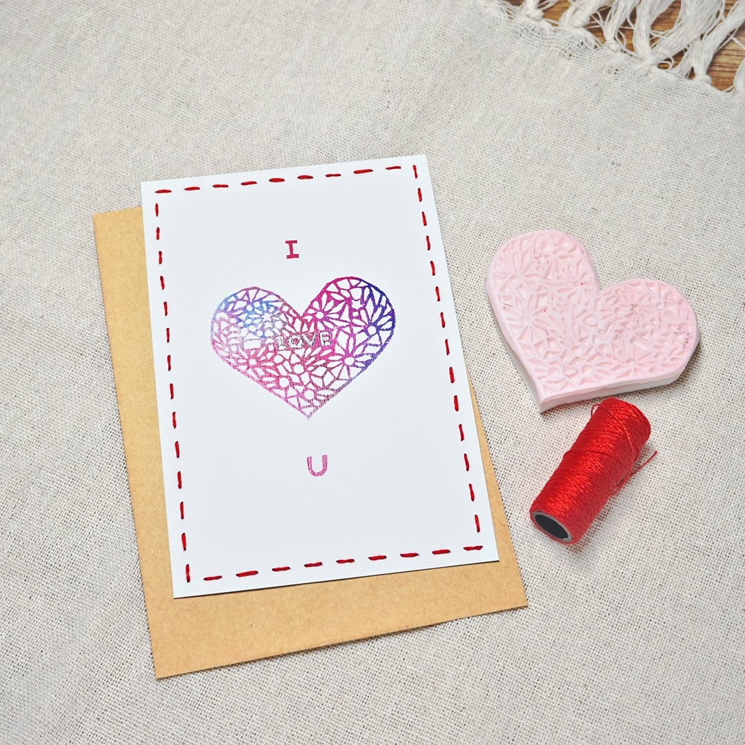 【手工明信片】I LOVE U-银字 - 卡片/明信片 - 纸 多色