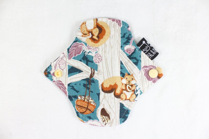 G-36 树 松鼠 15cm -无防水层-轻薄款 布护垫 环保 护垫 - 其他 - 棉．麻 蓝色