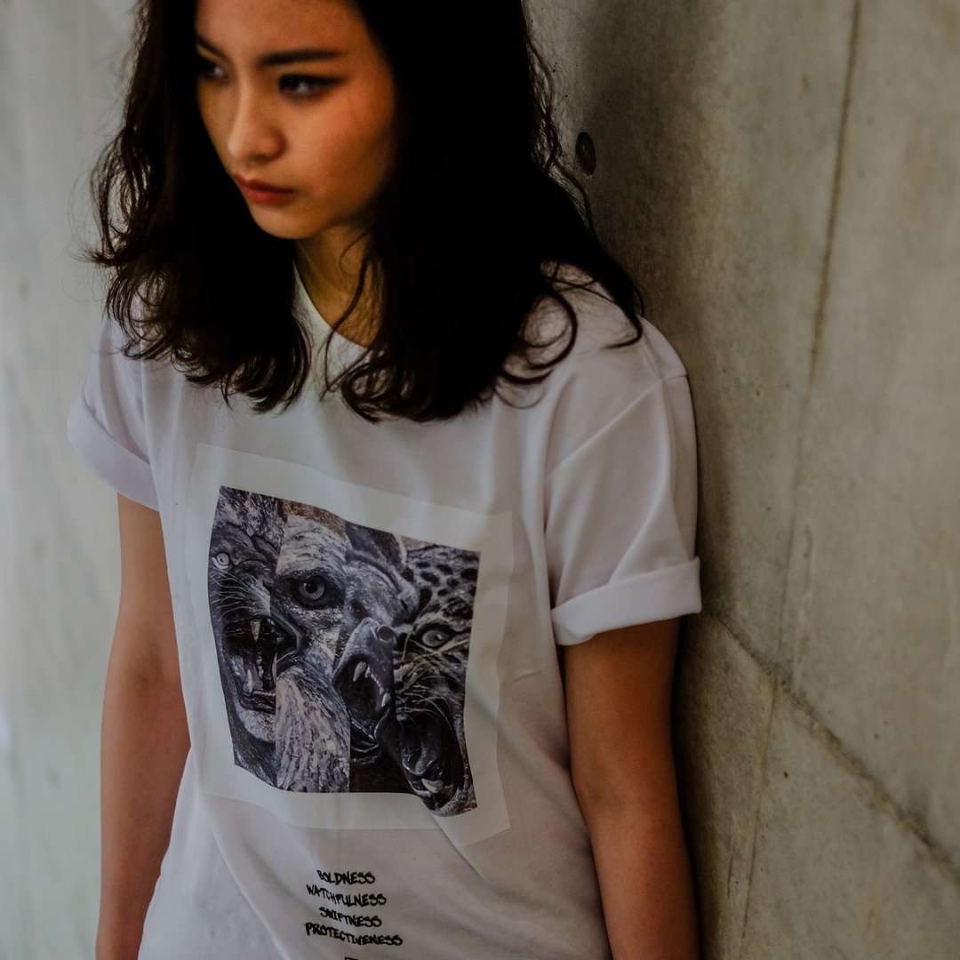 PM x Yezzo-four animals-Tee - 女装 T 恤 - 棉 白色