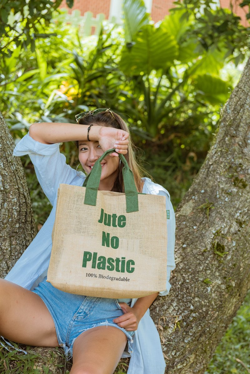 只要麻经典款两用潮麻包 - 手提包/手提袋 - 棉．麻 卡其色