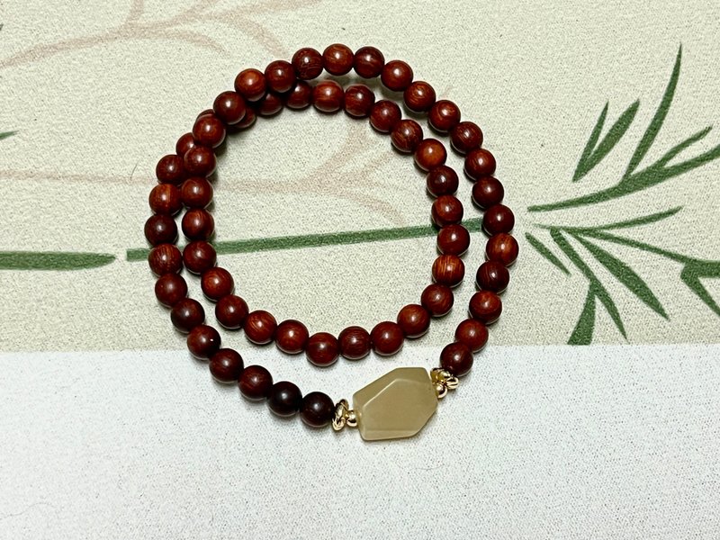 6mm天然原生非洲小叶紫檀木 和田糖玉设计多圈手串项链s - 手链/手环 - 木头 咖啡色