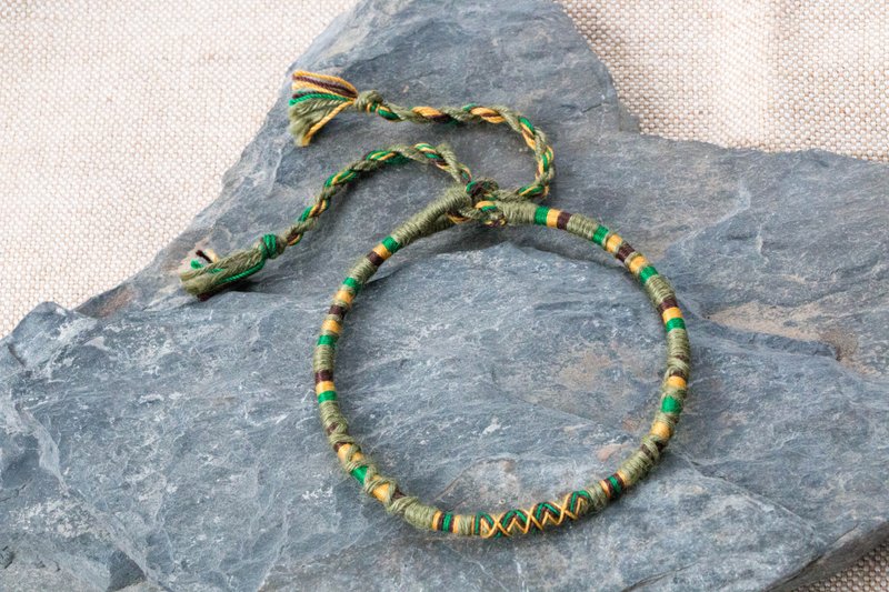 凪手作 原创手编脚绳 脚链 脚环 - 脚链/脚环 - 棉．麻 绿色