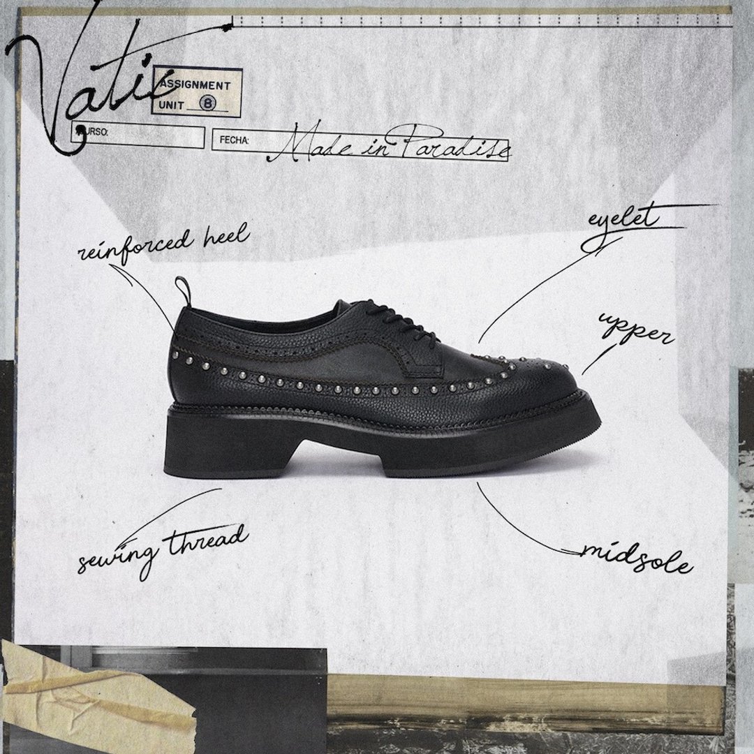 VATIC WINGTIP BROGUES SHOES BLACK / RIVET 45mm厚底皮鞋 - 男款皮鞋 - 真皮 黑色