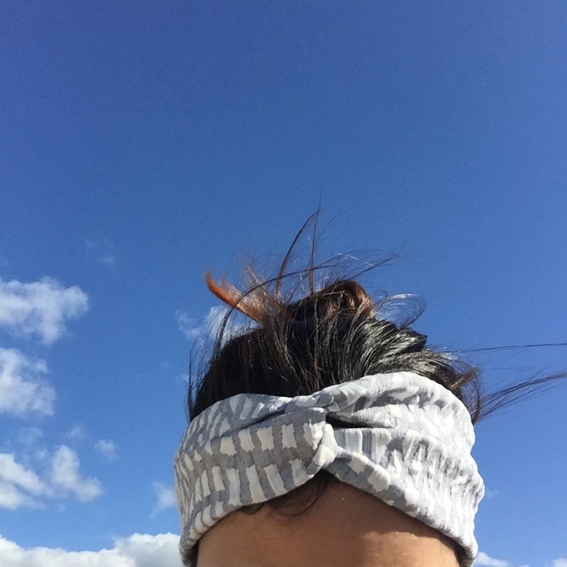 立体白色泡泡发带 - 发饰 - 聚酯纤维 白色