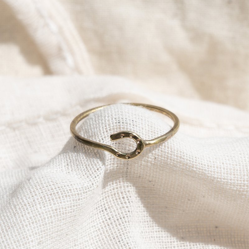 马蹄 马 リング　横 - 戒指 - 铜/黄铜 金色