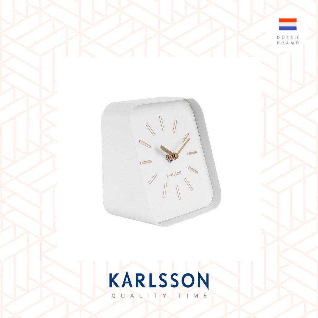 荷兰Karlsson, Table clock Squared white steel white - 时钟/闹钟 - 其他金属 白色