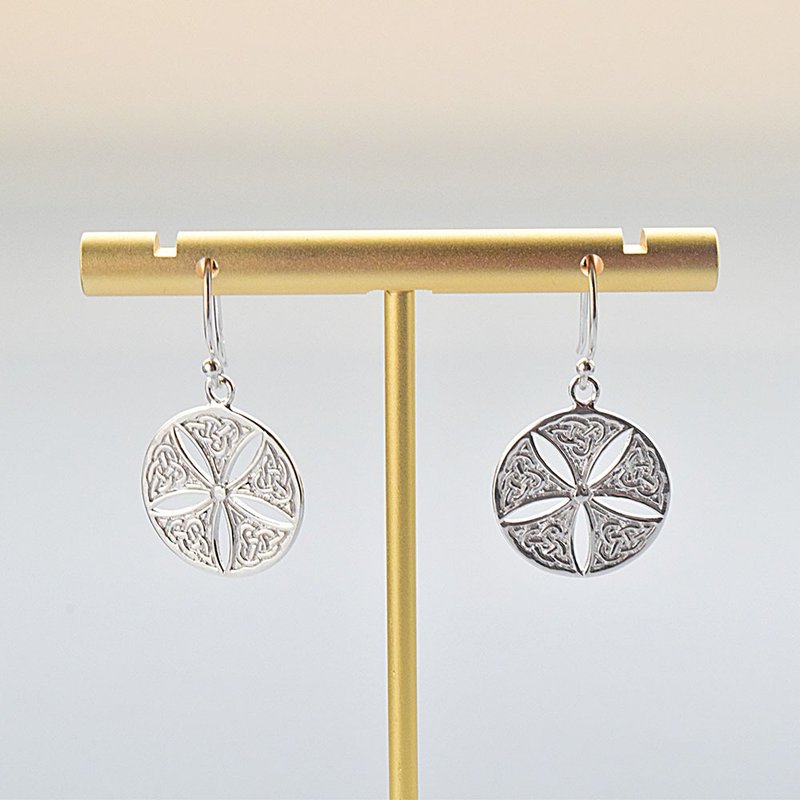 幸运草│五片叶 925纯银 耳环 - 耳环/耳夹 - 纯银 银色