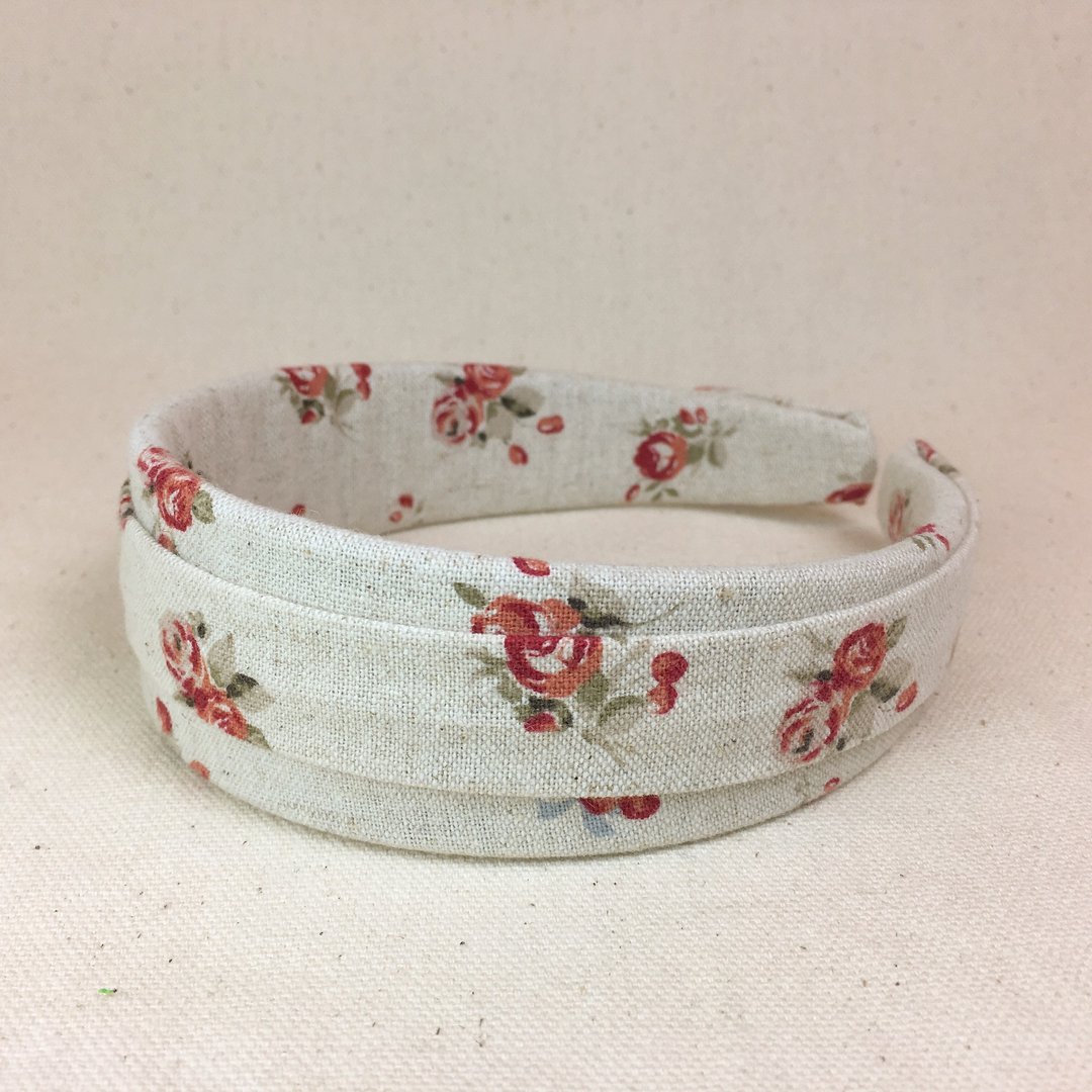 Mr.Tie 手工缝制包布发箍 Handmade Headbands 编号015 - 发饰 - 棉．麻 白色