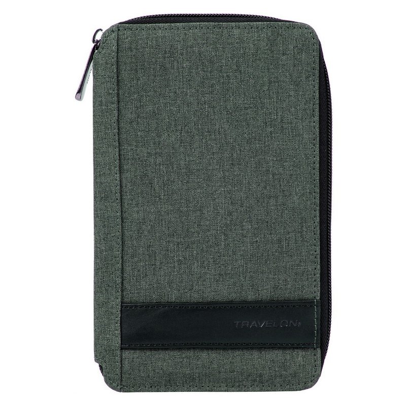 【TRAVELON】拼接旅游护照包(苍绿) | RFID 防盗 保护套 - 护照夹/护照套 - 聚酯纤维 绿色