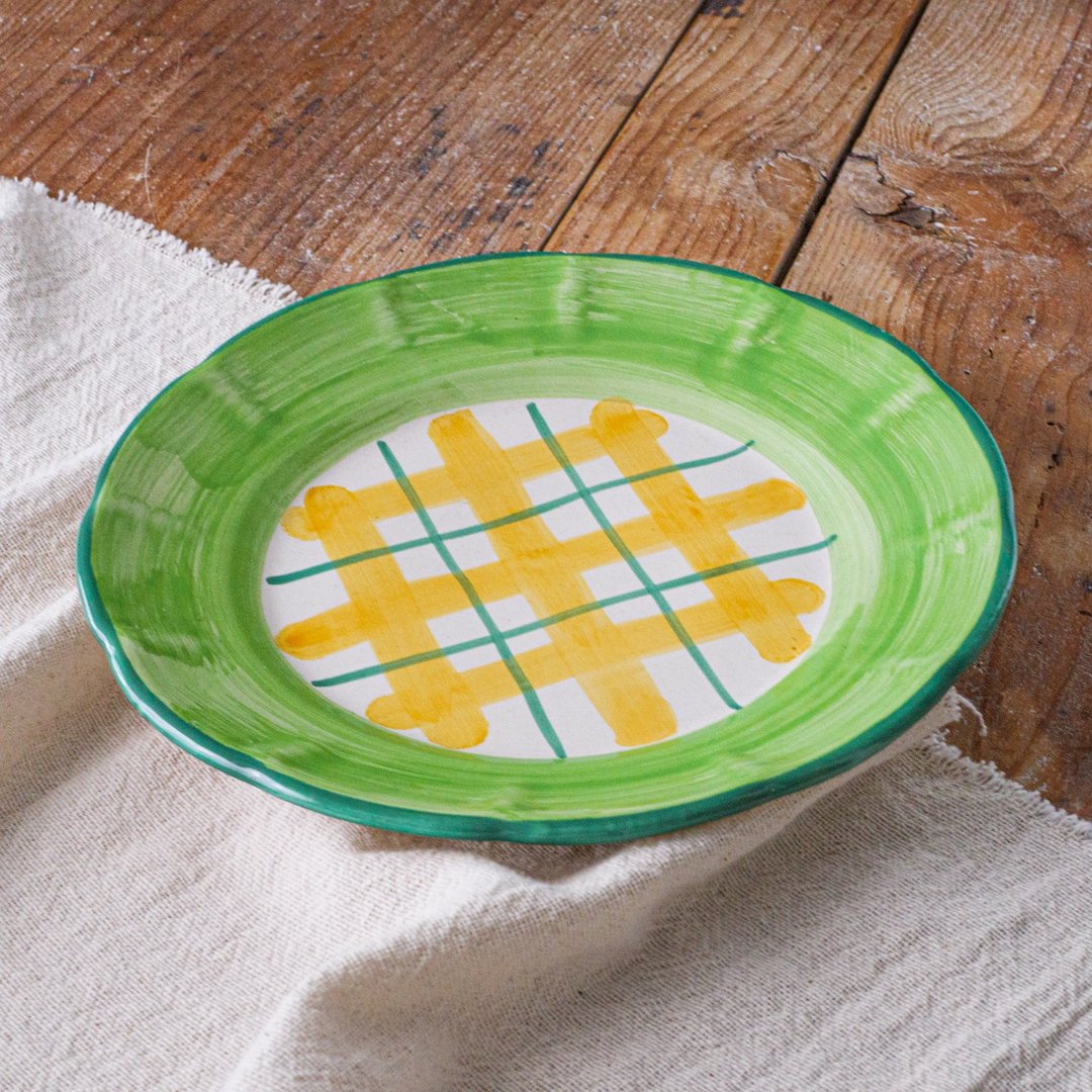 yellow-green platter - 盘子/餐盘/盘架 - 陶 