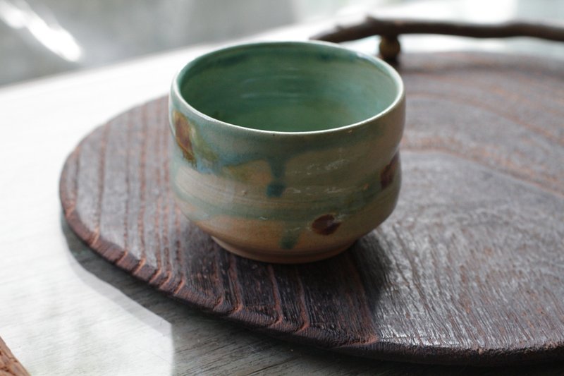 云之上手拉坏有光陶杯/茶杯 - 茶具/茶杯 - 陶 绿色